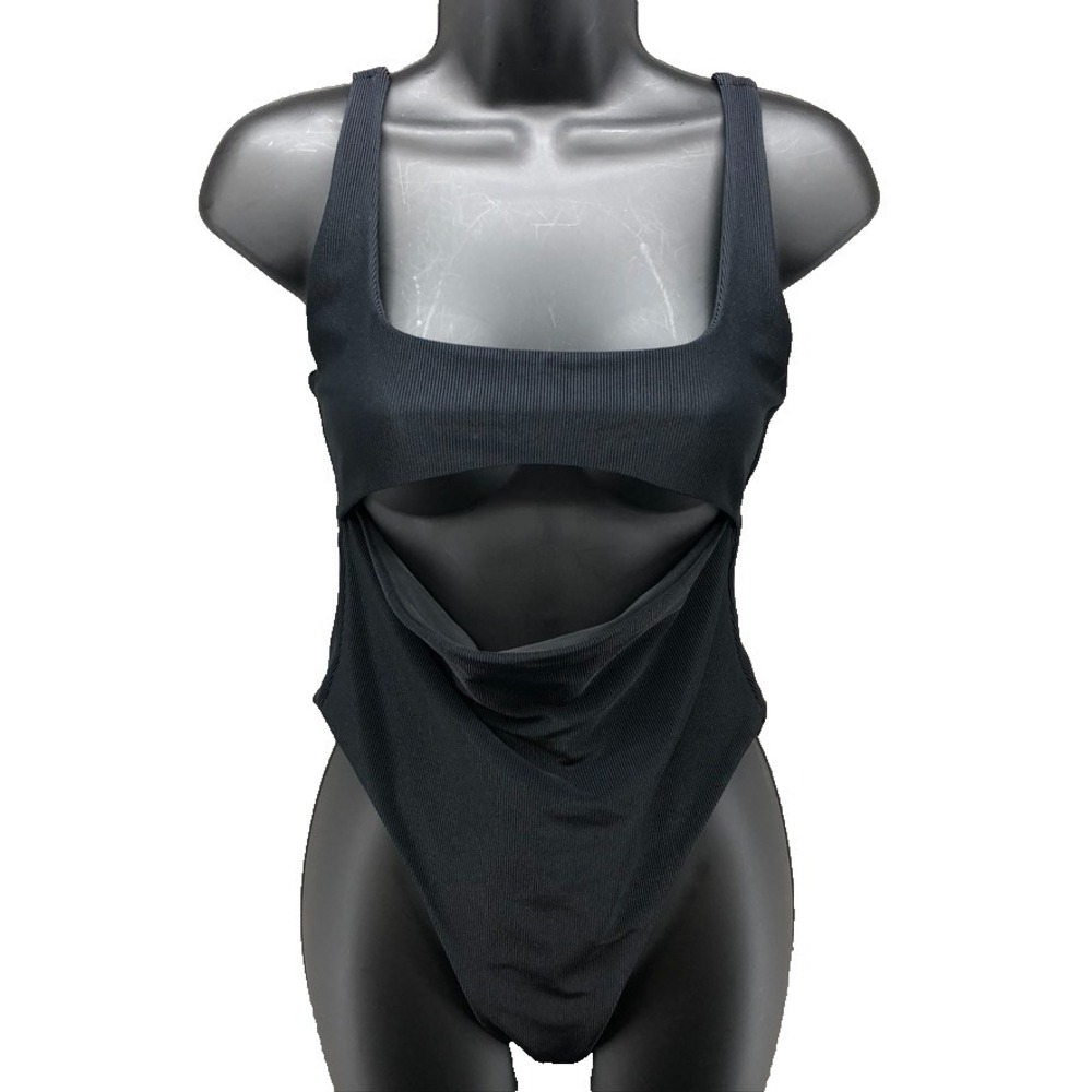 Lovers + Friends Cut Out One Piece Swimsuit Womens Medium Black Cheeky Modern